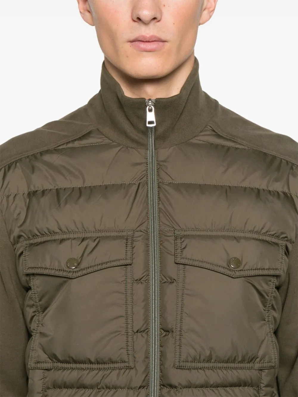 padded zip-up sweatshirt