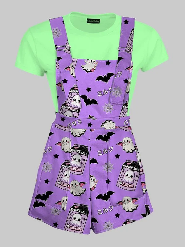 Pastel Goth Kawaii Ghost Overall Shorts