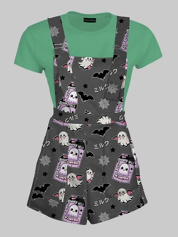Pastel Goth Kawaii Ghost Overall Shorts