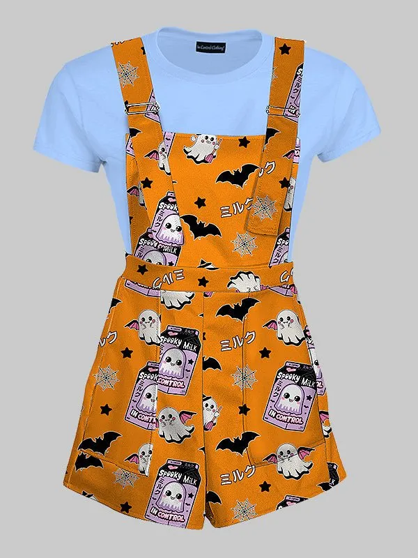 Pastel Goth Kawaii Ghost Overall Shorts