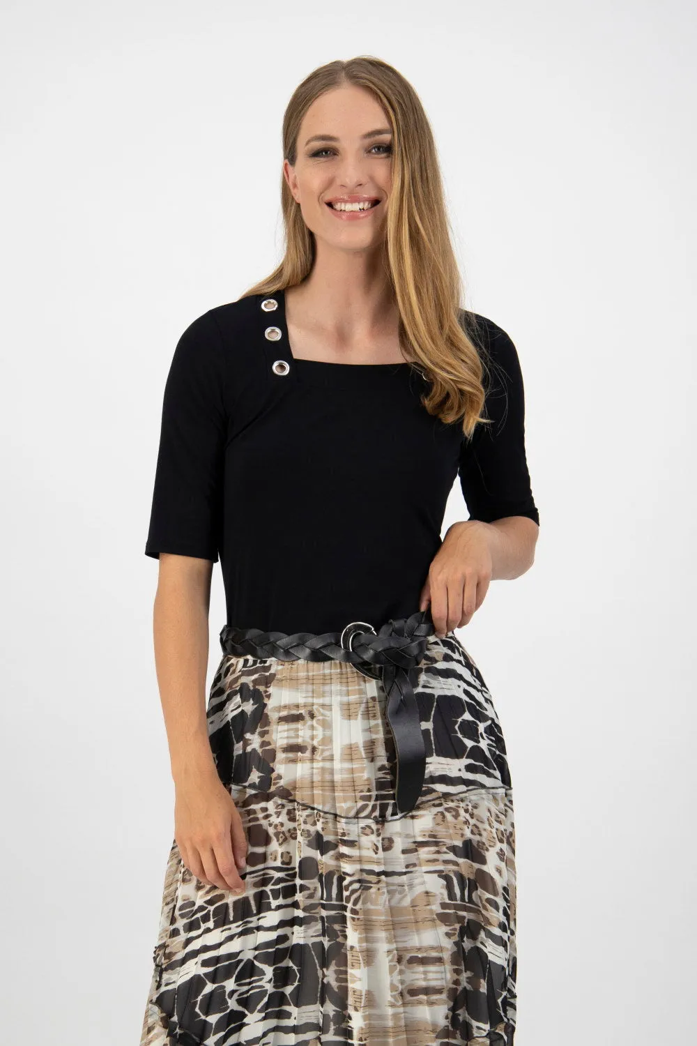 Paula Ryan Square Neck Eyelet Top
