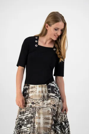 Paula Ryan Square Neck Eyelet Top