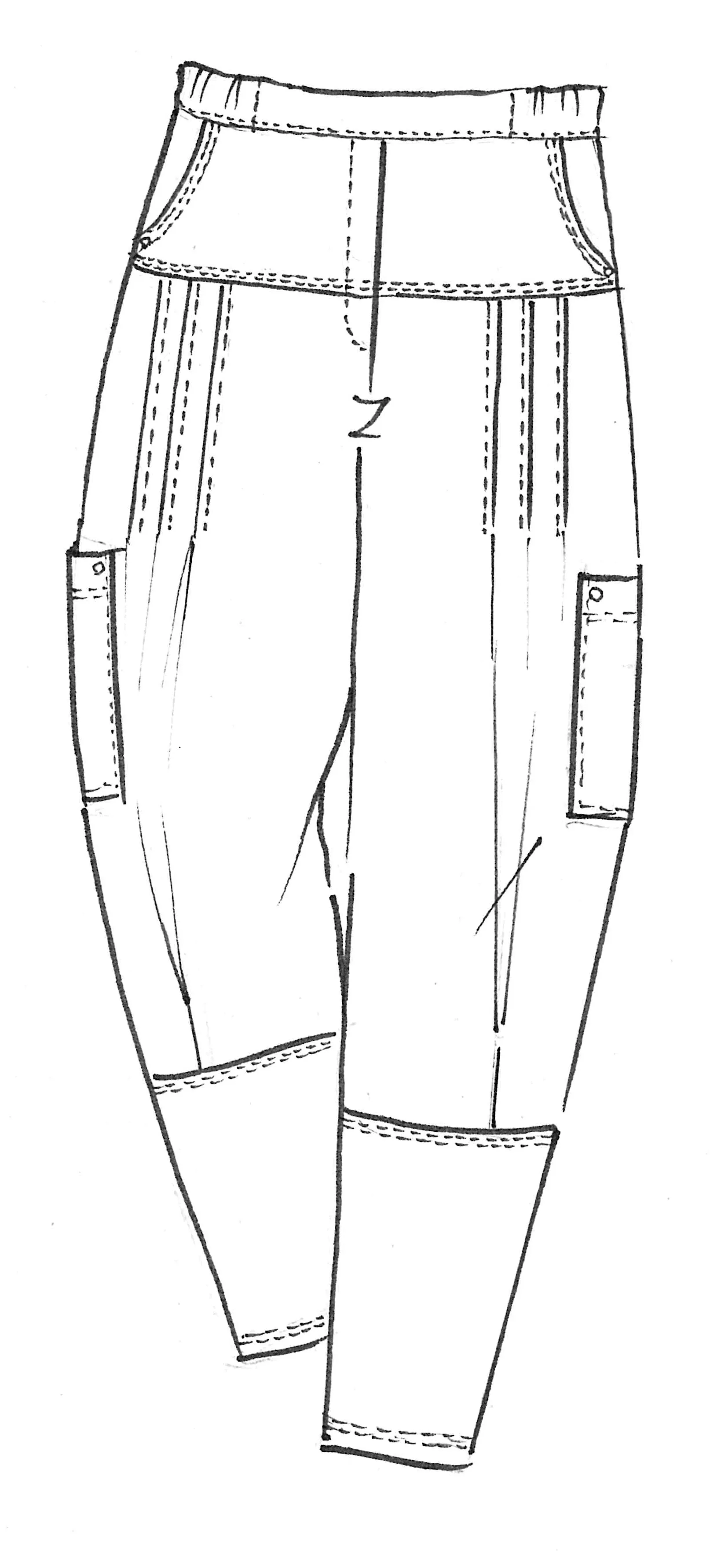 Paula Ryan Tuck Front Basque Pant - Walnut