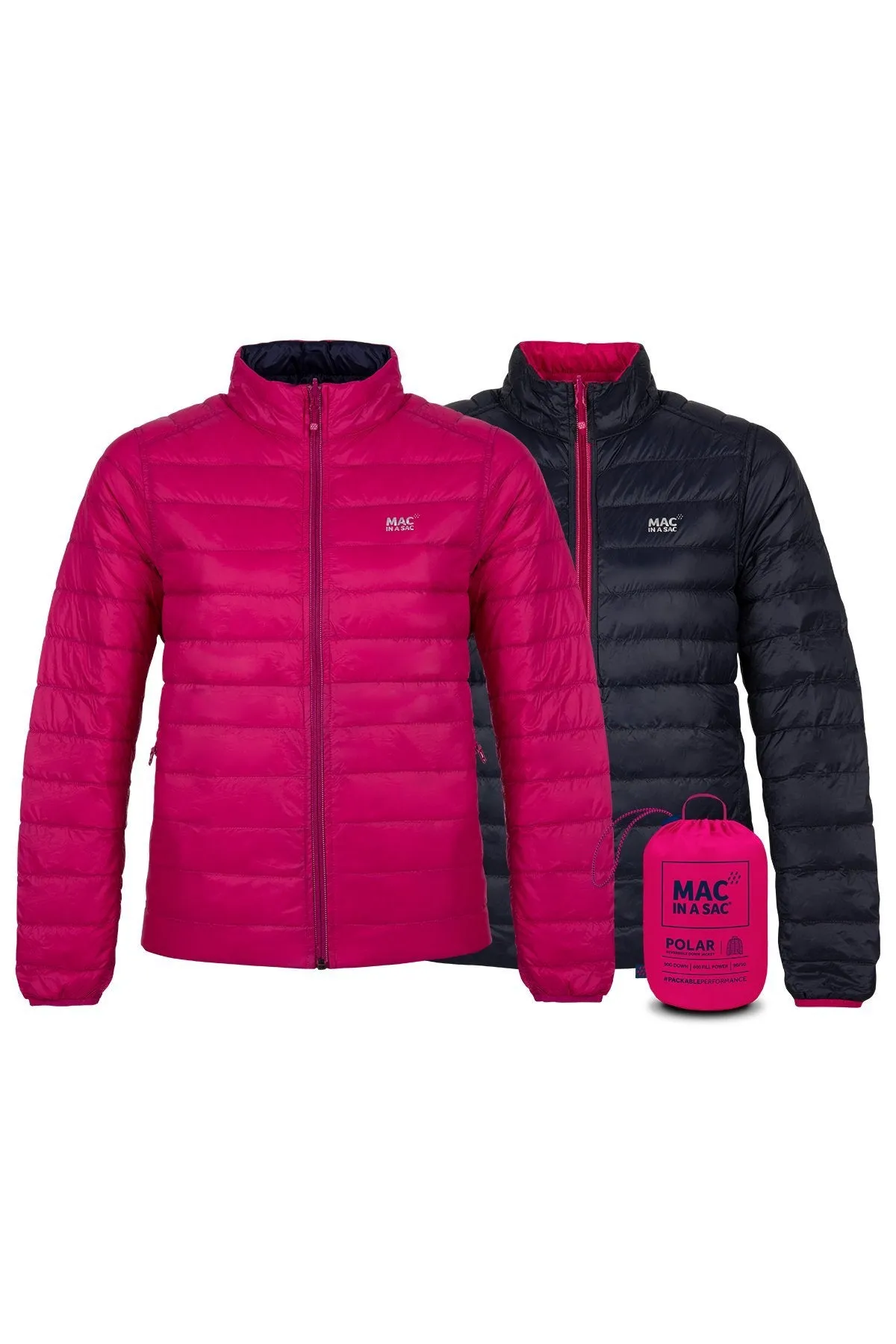 Polar - Packable Women's Down Jacket - Pink Navy