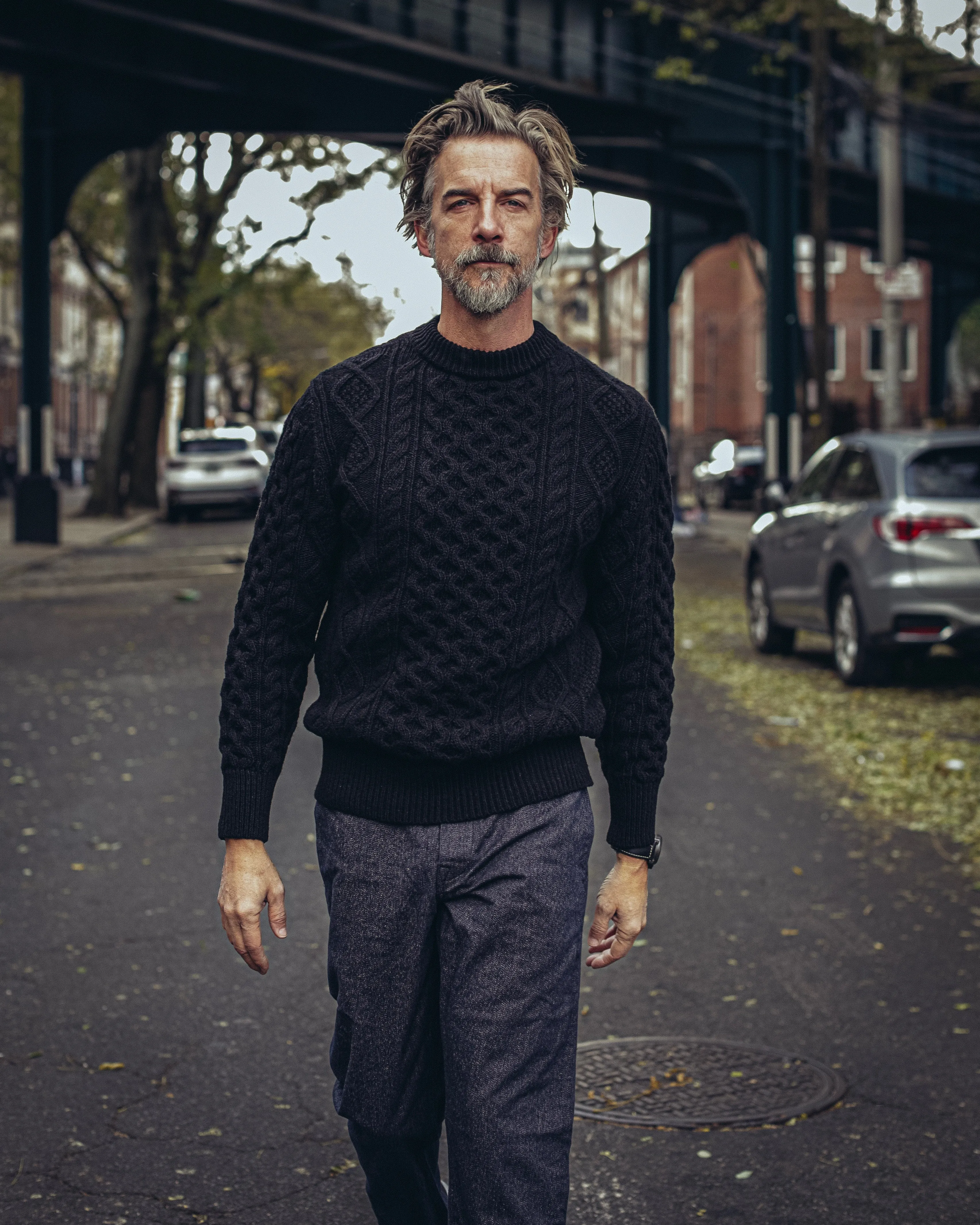 Pre Order - Steve McQueen Dark Navy Donegal Irish Wool Sweater Eta before 1/3