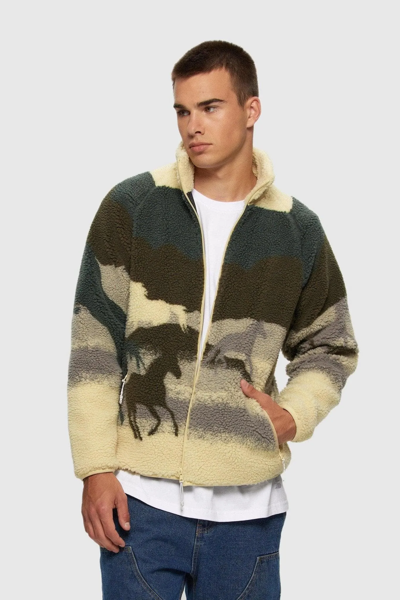 Printed Terry Fleece Jacket