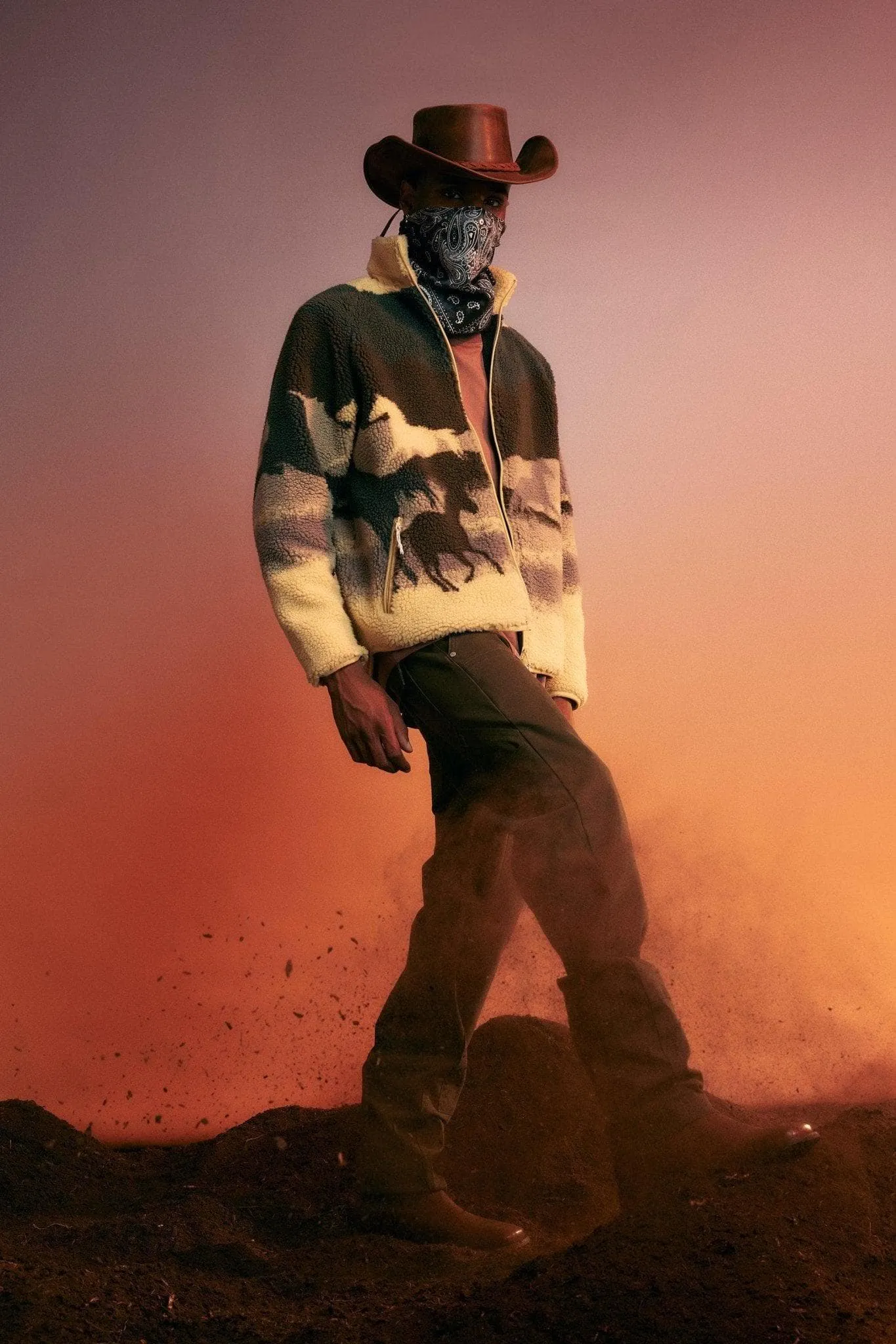 Printed Terry Fleece Jacket