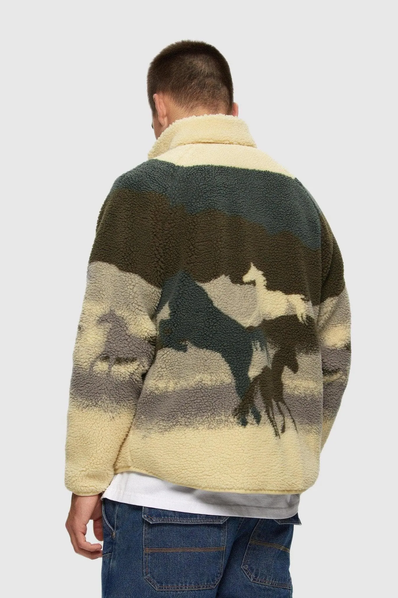 Printed Terry Fleece Jacket