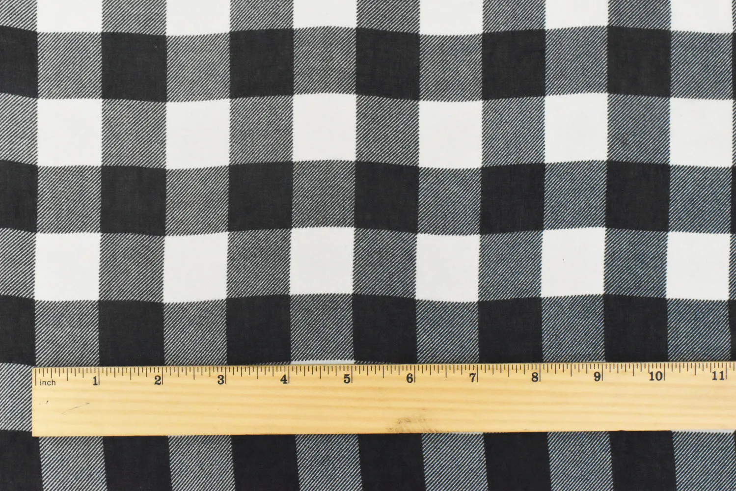 Pure Black-White Check Pattern Printed Poly Chiffon Woven Fabric