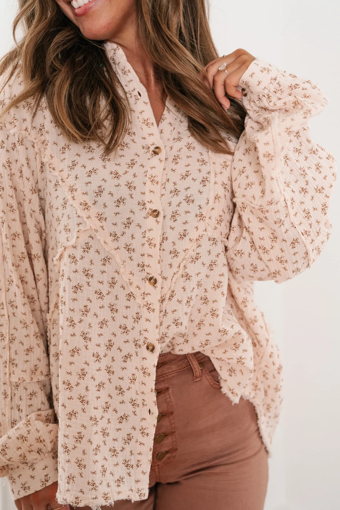 Rhea Garden Gauze Button Up