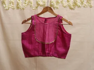 Rouge pink, soft silk blouse