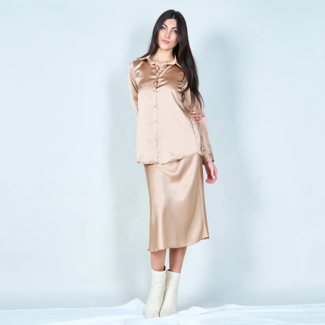 Satin midi skirt wholesale