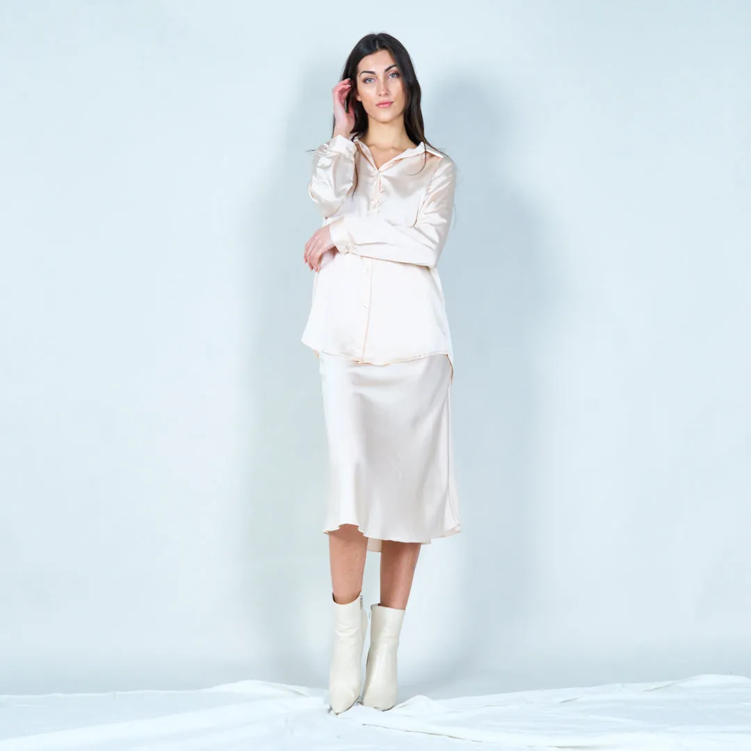 Satin midi skirt wholesale