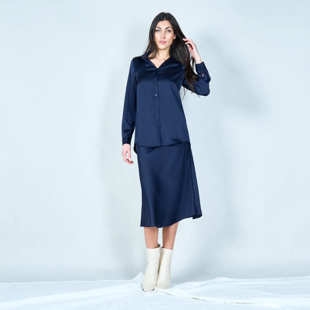 Satin midi skirt wholesale