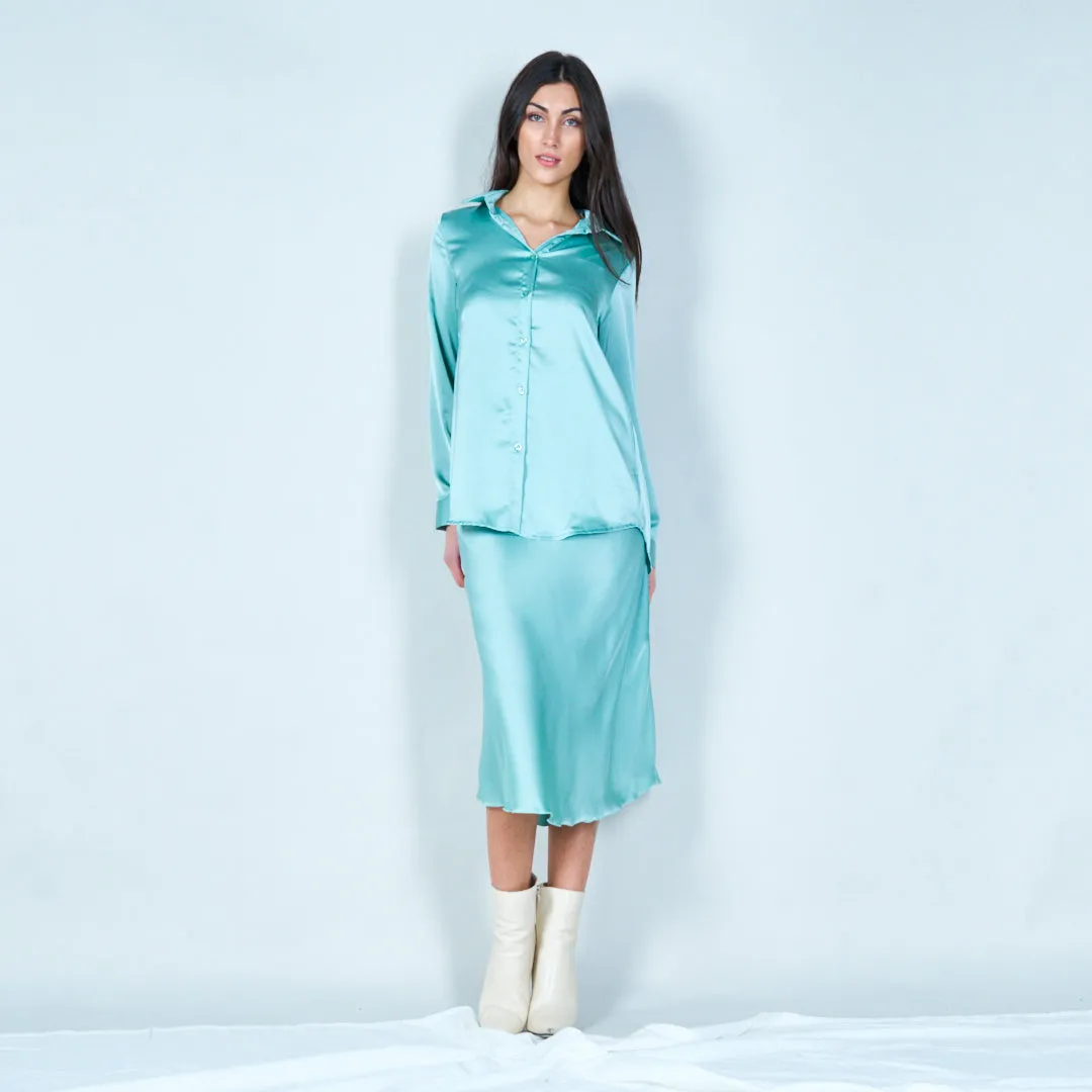 Satin midi skirt wholesale
