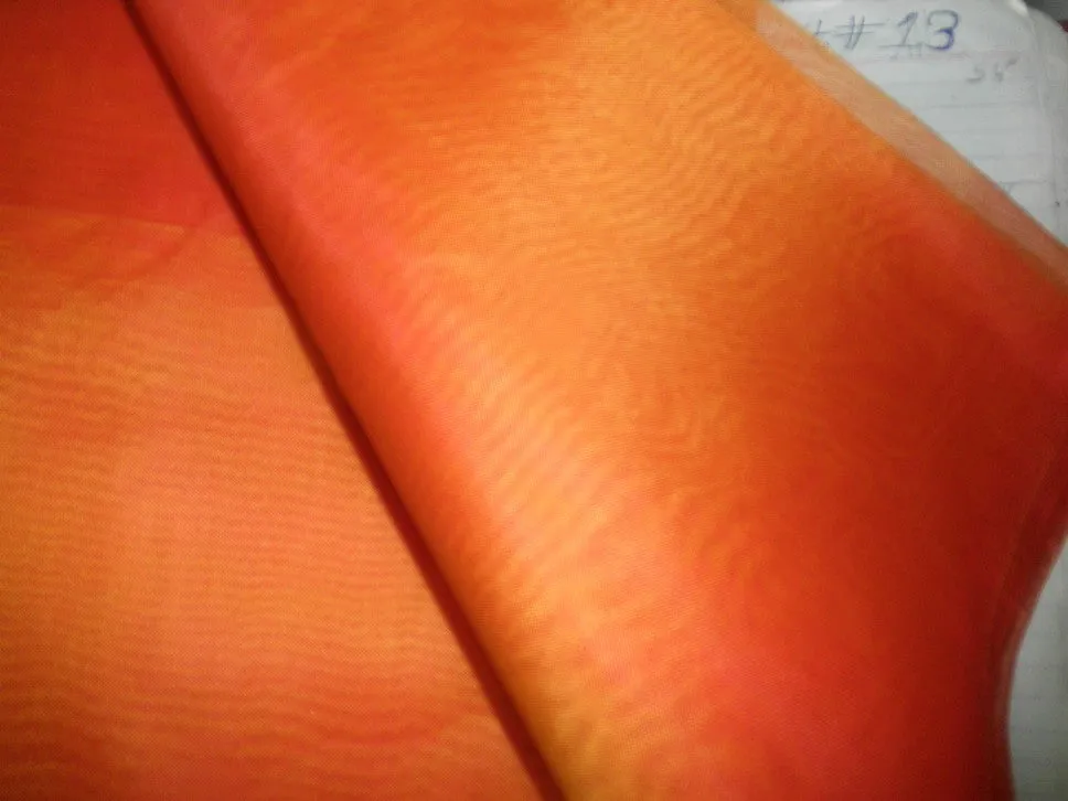 Silk organza 54&quot; wide orange gold shot