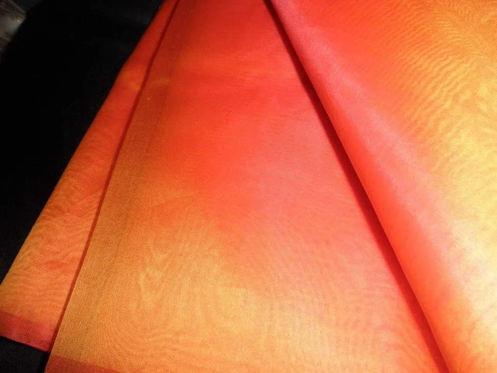 Silk organza 54&quot; wide orange gold shot