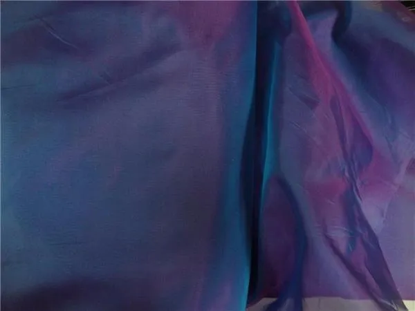 SILK ORGANZA RICH BLUE X PINK 44"  INCHES WIDE