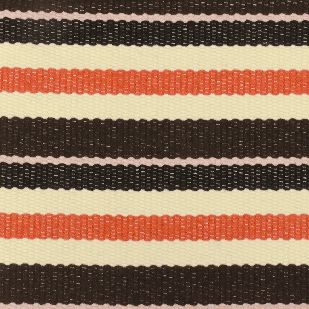 Simple Orange-Ivory-Multi Stripe Dobby Woven Jacketing Fabric