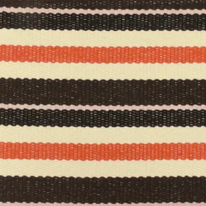 Simple Orange-Ivory-Multi Stripe Dobby Woven Jacketing Fabric