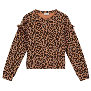 Sweater Ruffle Leopard Autumn Hazel