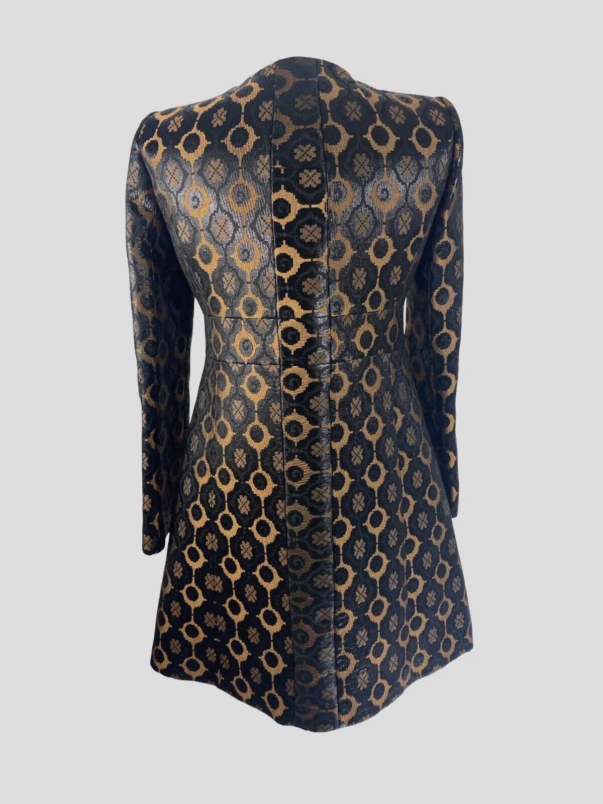 Tara Jarmon brown & black print coat size UK8/US4