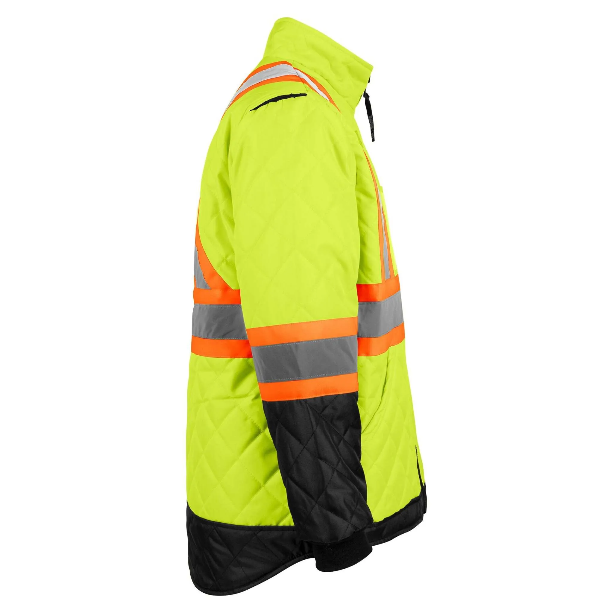 Terra Men's Hi-Vis Lined CSA Freezer Jacket with Fleece Lined Collar, Reflective Tape, Durable, Warm, 150D Oxford Polyester, ANSI/CSA Compliant | Sizes S-3XL