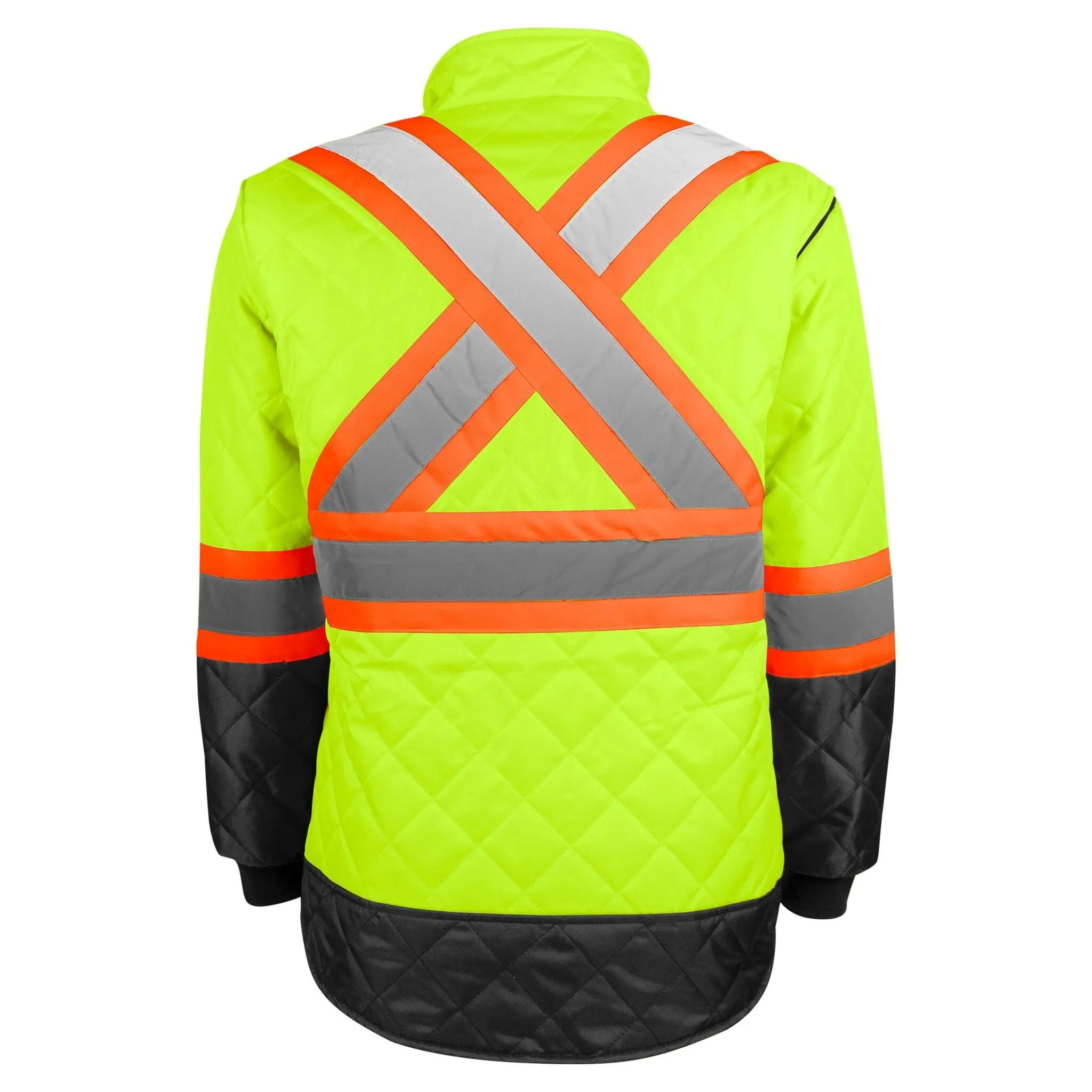 Terra Men's Hi-Vis Lined CSA Freezer Jacket with Fleece Lined Collar, Reflective Tape, Durable, Warm, 150D Oxford Polyester, ANSI/CSA Compliant | Sizes S-3XL