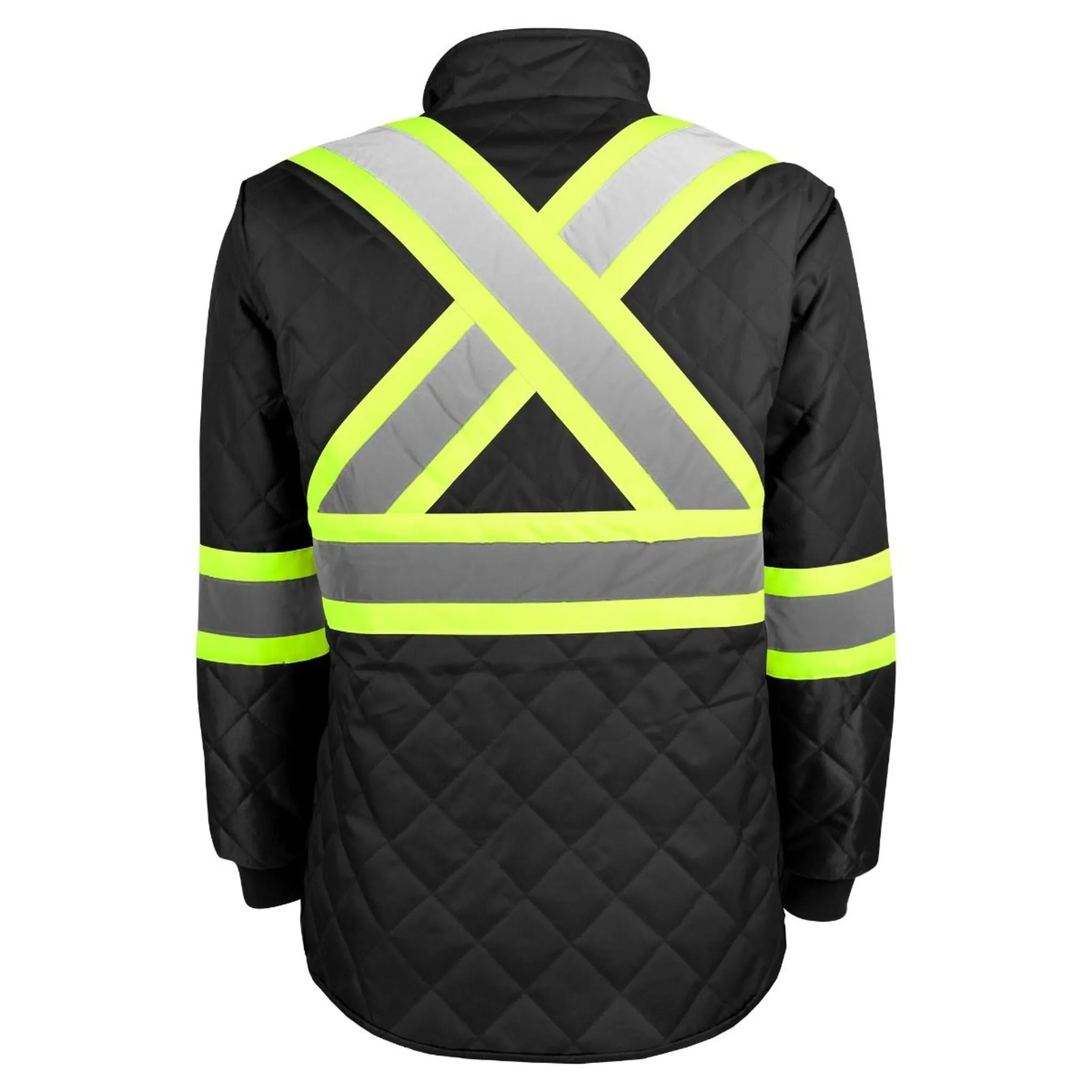 Terra Men's Hi-Vis Lined CSA Freezer Jacket with Fleece Lined Collar, Reflective Tape, Durable, Warm, 150D Oxford Polyester, ANSI/CSA Compliant | Sizes S-3XL