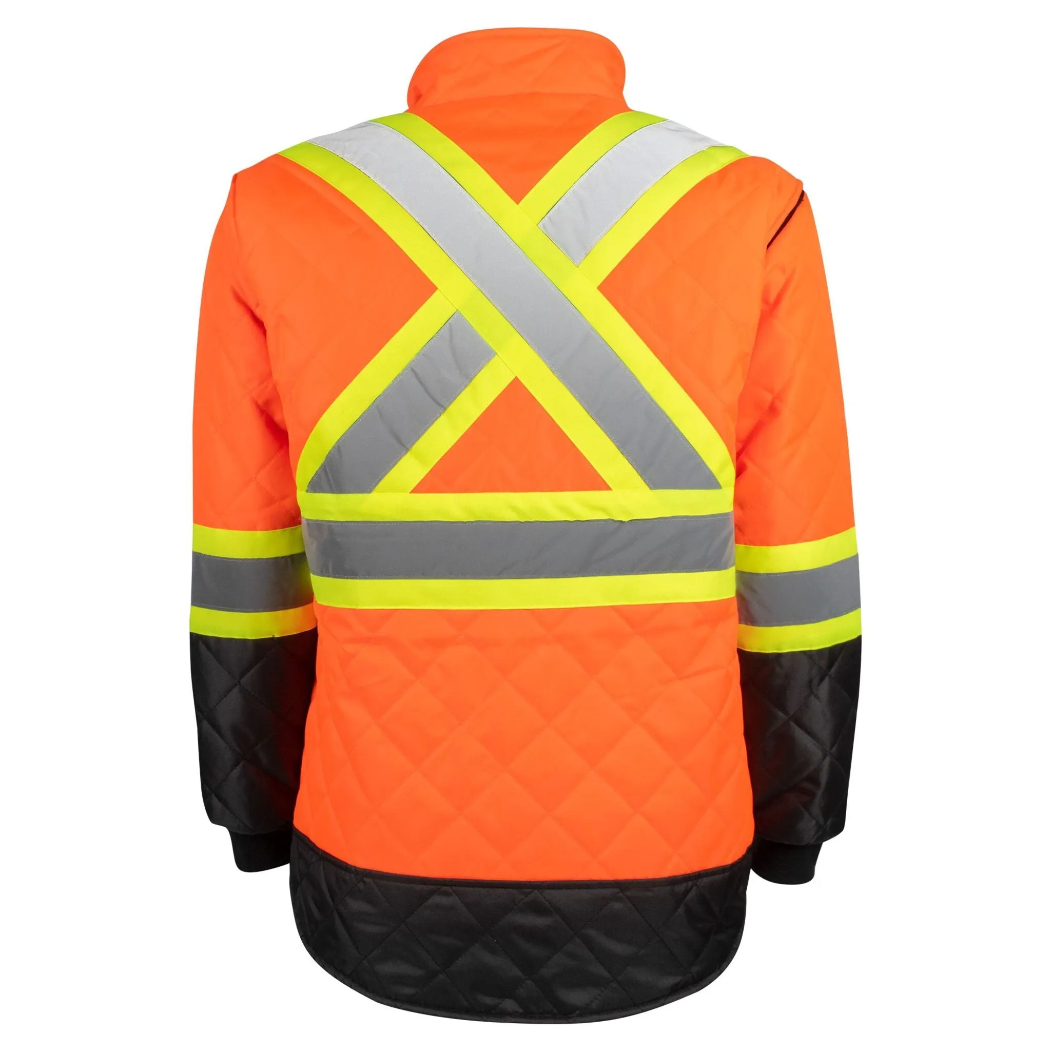 Terra Men's Hi-Vis Lined CSA Freezer Jacket with Fleece Lined Collar, Reflective Tape, Durable, Warm, 150D Oxford Polyester, ANSI/CSA Compliant | Sizes S-3XL