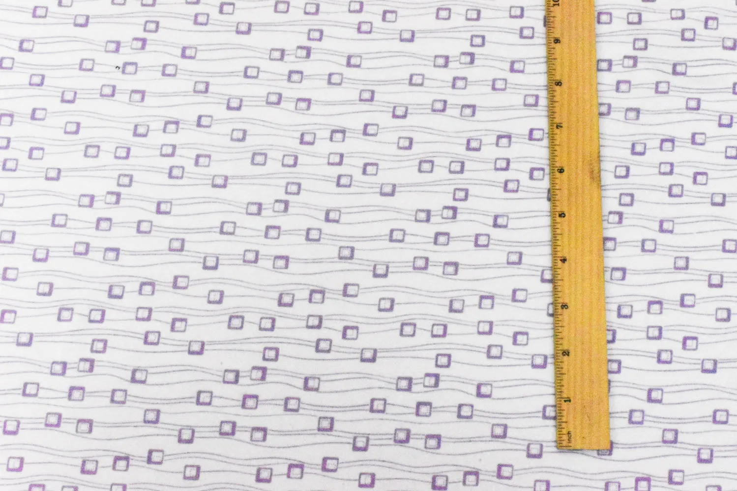 White-Purple Abstract Printed Stretch Cotton Jersey Knit Fabric