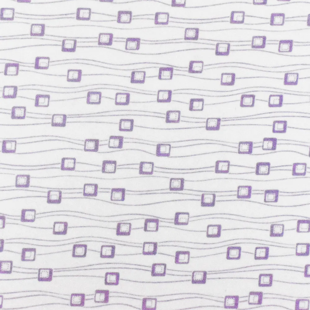 White-Purple Abstract Printed Stretch Cotton Jersey Knit Fabric