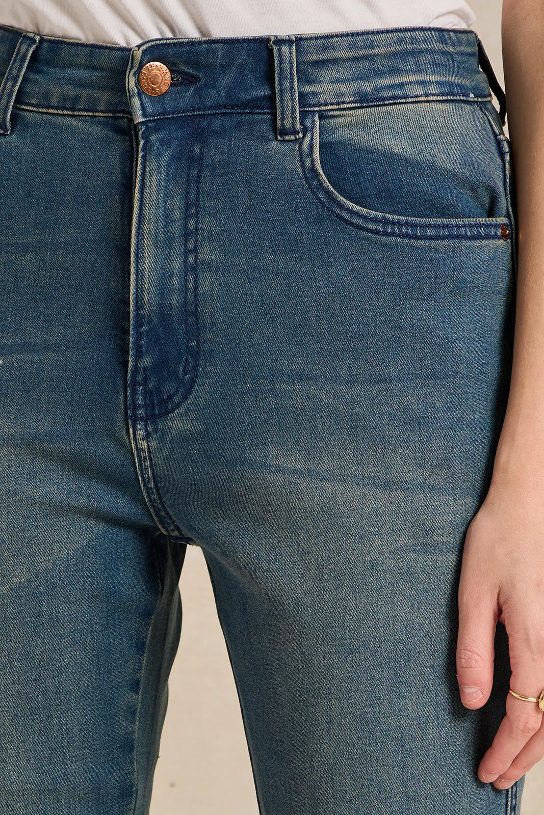 Women Blue Acid Flare Jeans