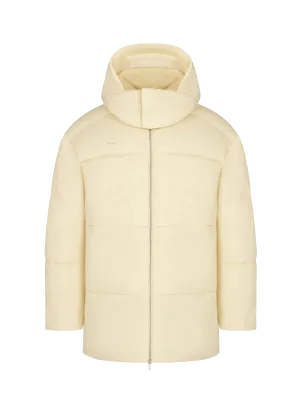 Womens Flower-Warmth Recycled Nylon Long Puffer—rind yellow