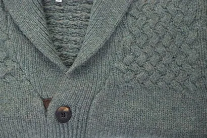 Wool Blend Basket Weave Cardigan - Sage